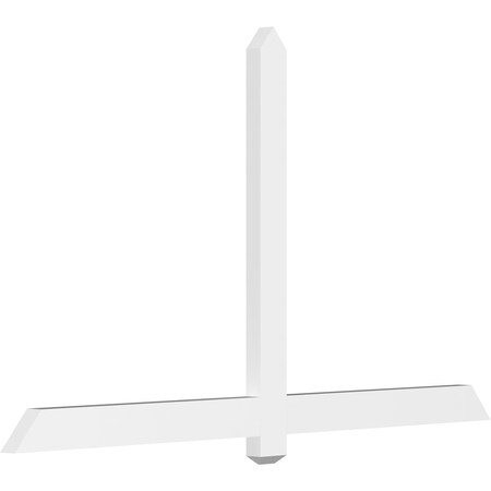 Ekena Millwork Eugene Architectural Grade PVC Gable Bracket, 72"W x 42"H x 2"D x 4"F, 14/12 Pitch GBP072X42X0204EUG00